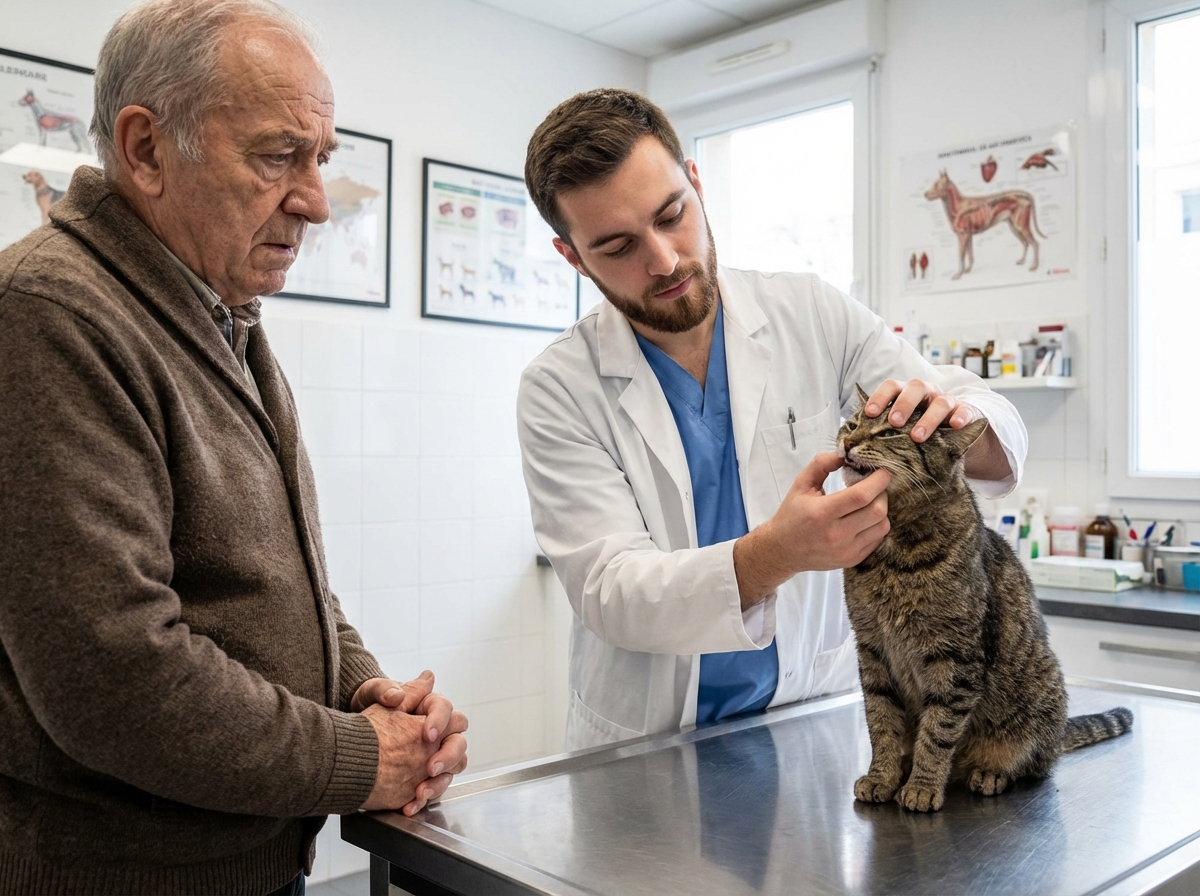 Vétérinaire examinant un chat dans une clinique de SaintÉtienne